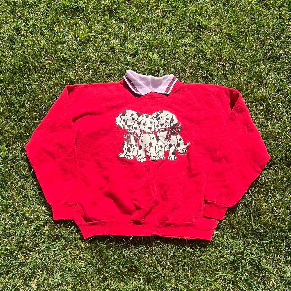 Dalmations 90s grandma sweater women’s petite size L